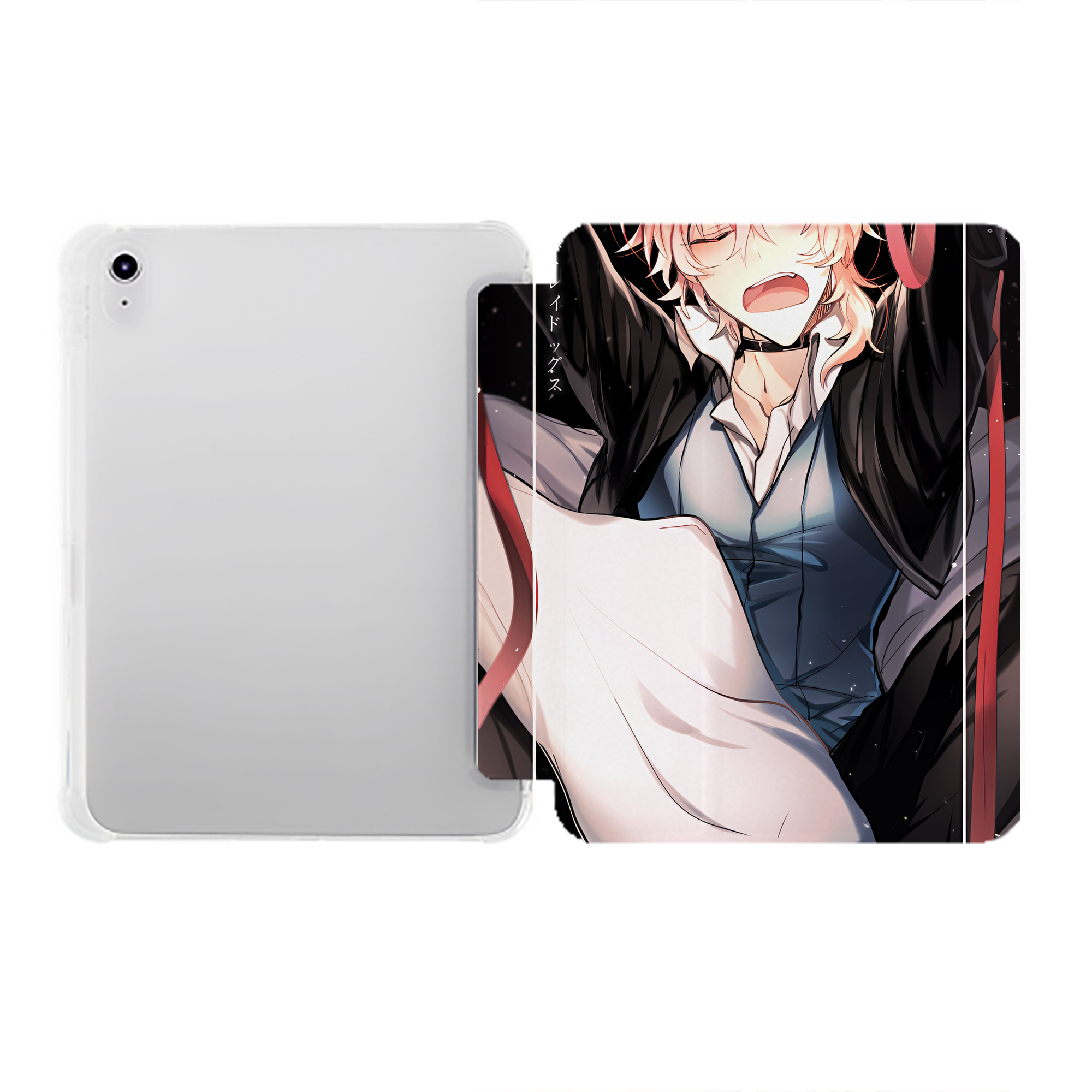 （画像用） 文豪ストレイドッグス Bungo Stray Dogs IPad ケース ペン収納付き 三つ折りスタンド PUレザー×シリコン 対応機種9.5/10.5/10.9インチ